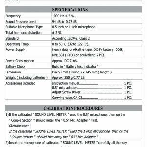 Sound Calibrator SC-941 Lutron Made in Taiwan – Glassco Scientific ...